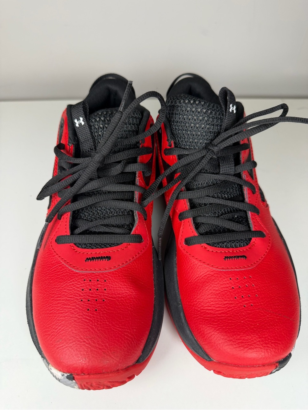 Under Armour Kids Red and Black Lace-Up Athletic Sneakers